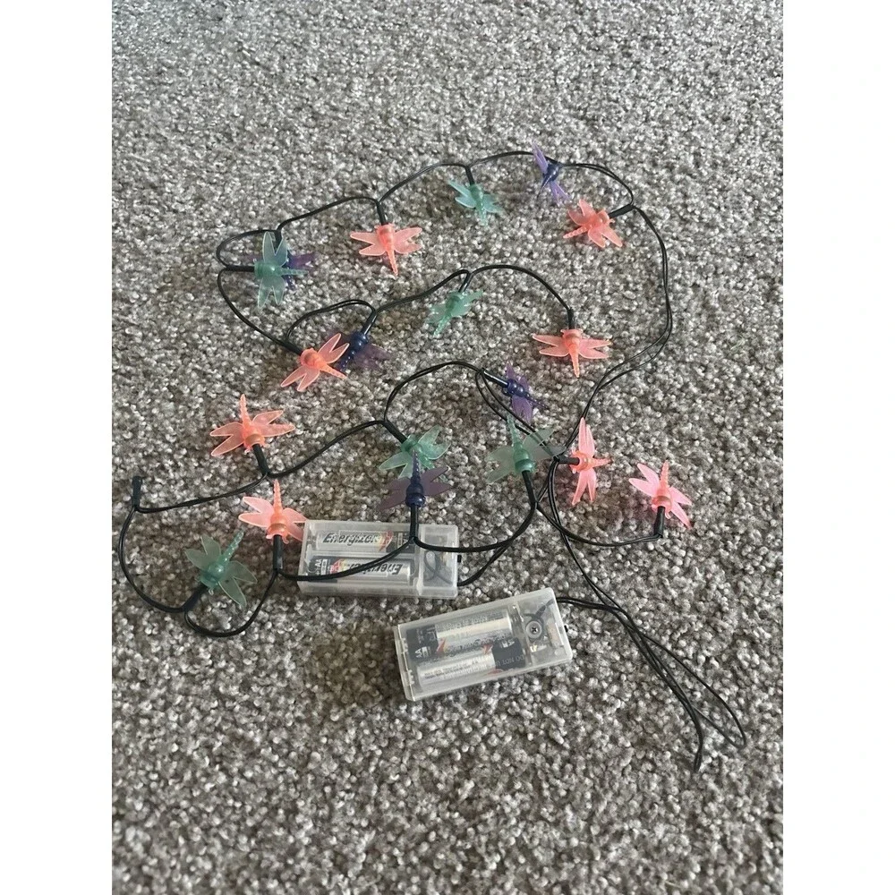 Dragonfly Fairy String Lights Set of 2 Multicolor LED Battery Operated